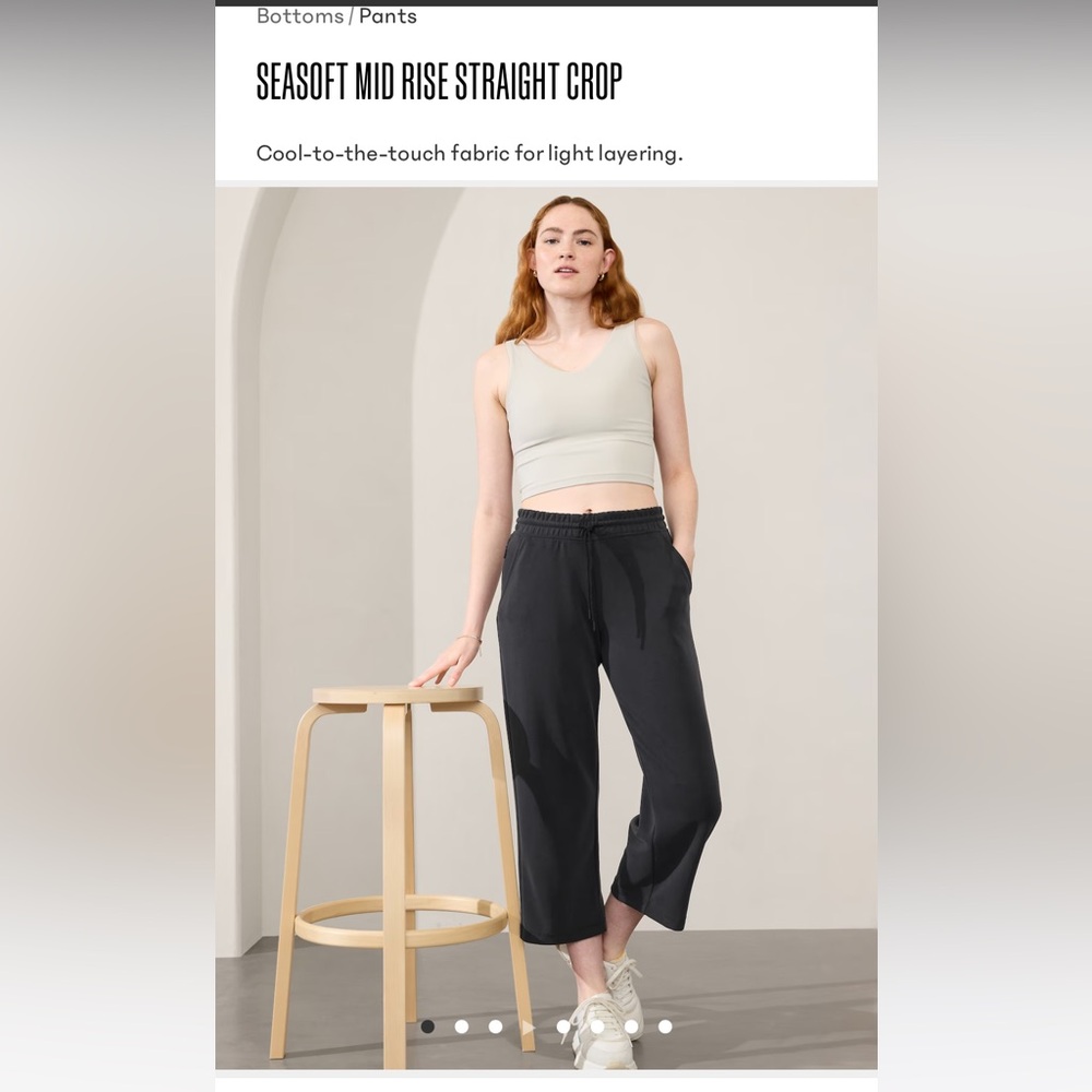 Athleta seasoft straight crop pants-black nwt